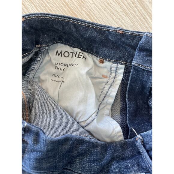 Mother Looker Ankle Fray Girl Crush Blue Jeans Stretch Denim Size 26 Worn Once! - Picture 5 of 6